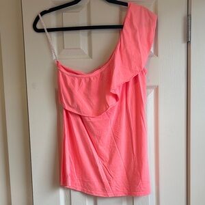 Lilly Pulitzer | Peach Off The Shoulder Tank 100% Cotton Size Large RN# 88189